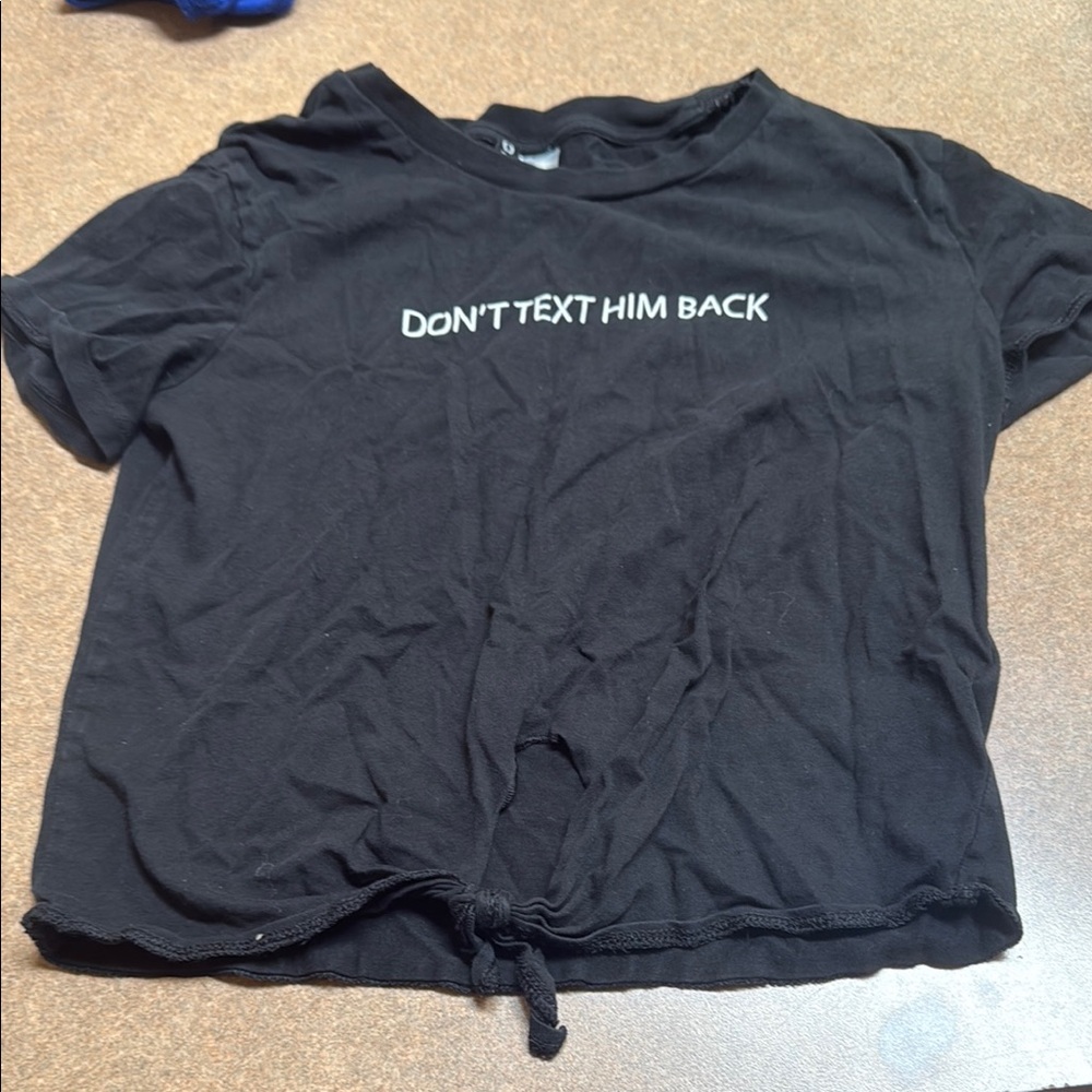 Black Graphic Tee with Text